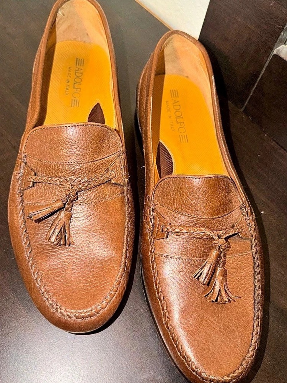 Adolfo Men's Tassel Loafers Brown Size 13M